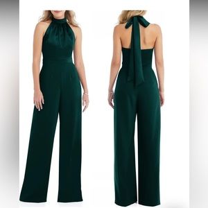 NWT AFTER SIX | Halter Neck Satin Charmeuse & Crepe Jumpsuit